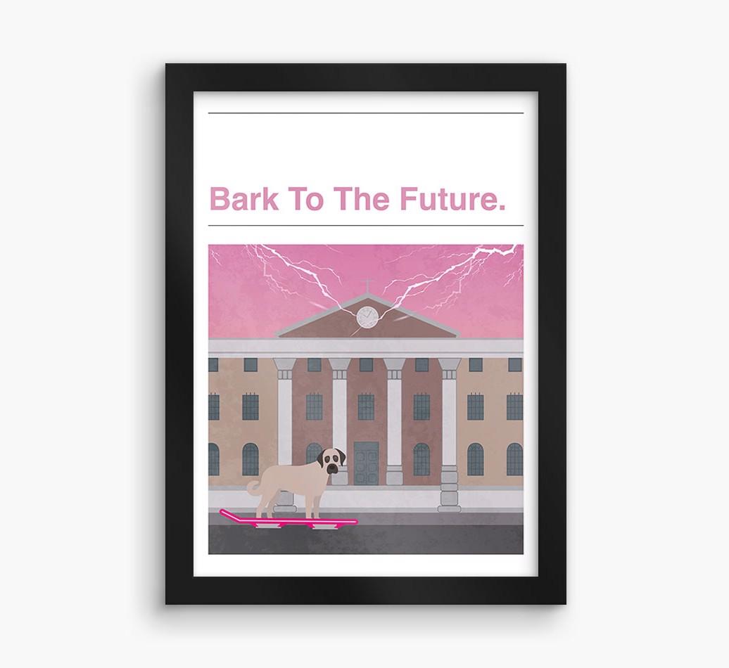 Bark To The Future: Personalized {breedFullName} Framed Print