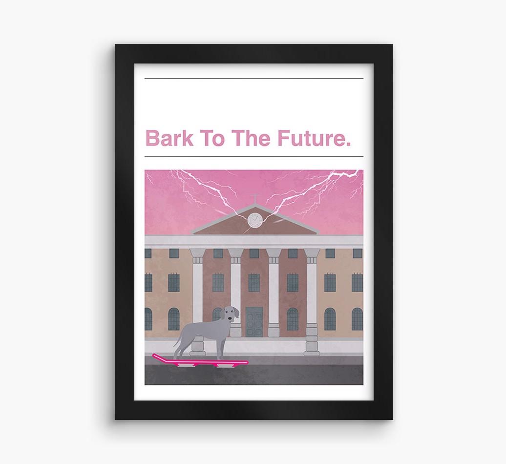 Bark To The Future: Personalized {breedFullName} Framed Print