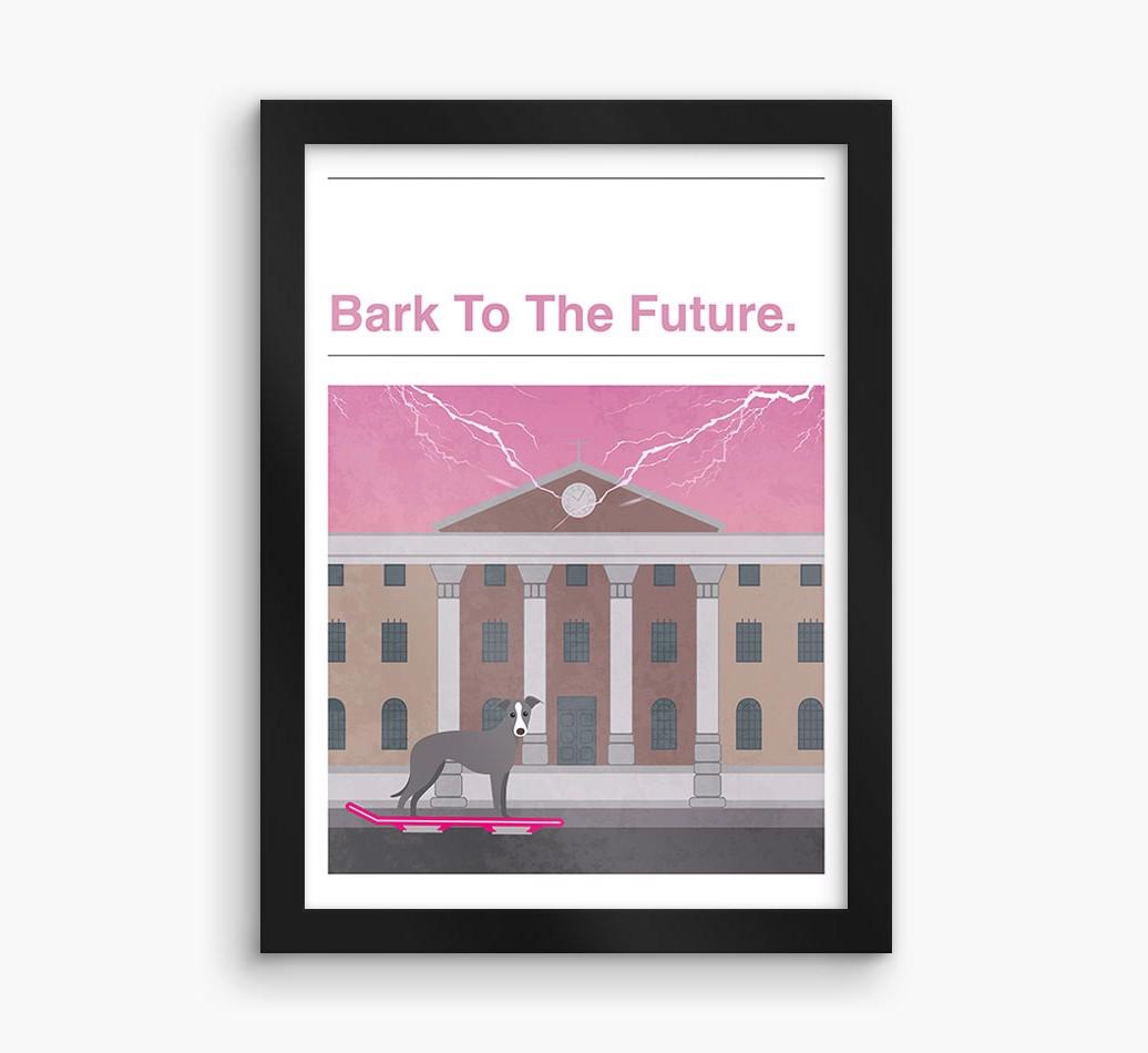 Bark To The Future: Personalized {breedFullName} Framed Print