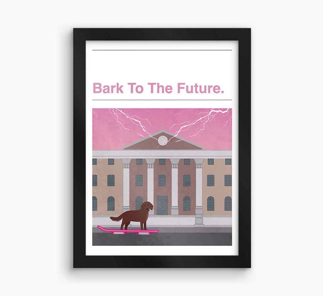 Bark To The Future: Personalized {breedFullName} Framed Print