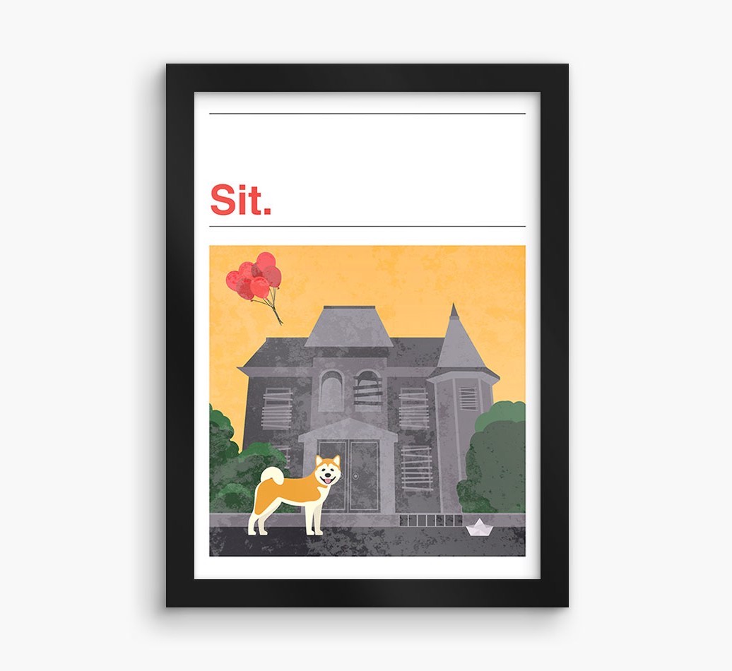 Sit: Personalised {breedFullName} Framed Print
