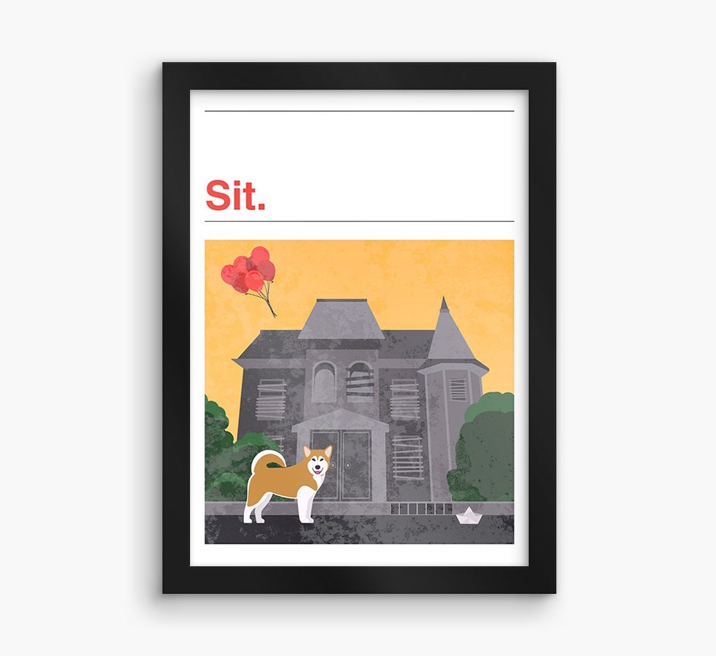 Sit: Personalised {breedFullName} Framed Print