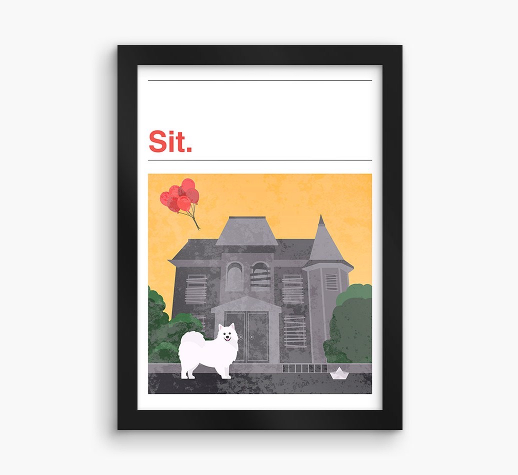 Sit: Personalised {breedFullName} Framed Print