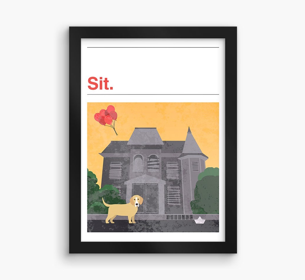 Sit: Personalised {breedFullName} Framed Print