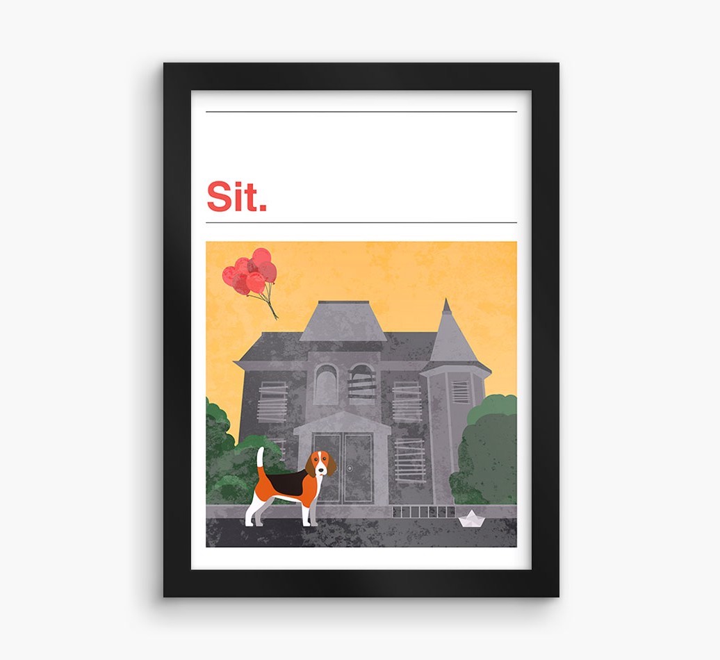 Sit: Personalised {breedFullName} Framed Print