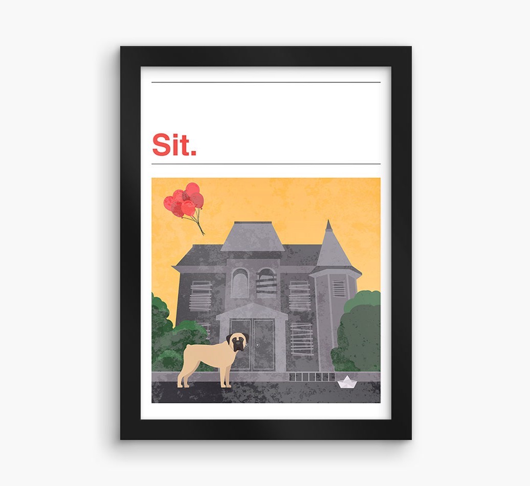 Sit: Personalised {breedFullName} Framed Print