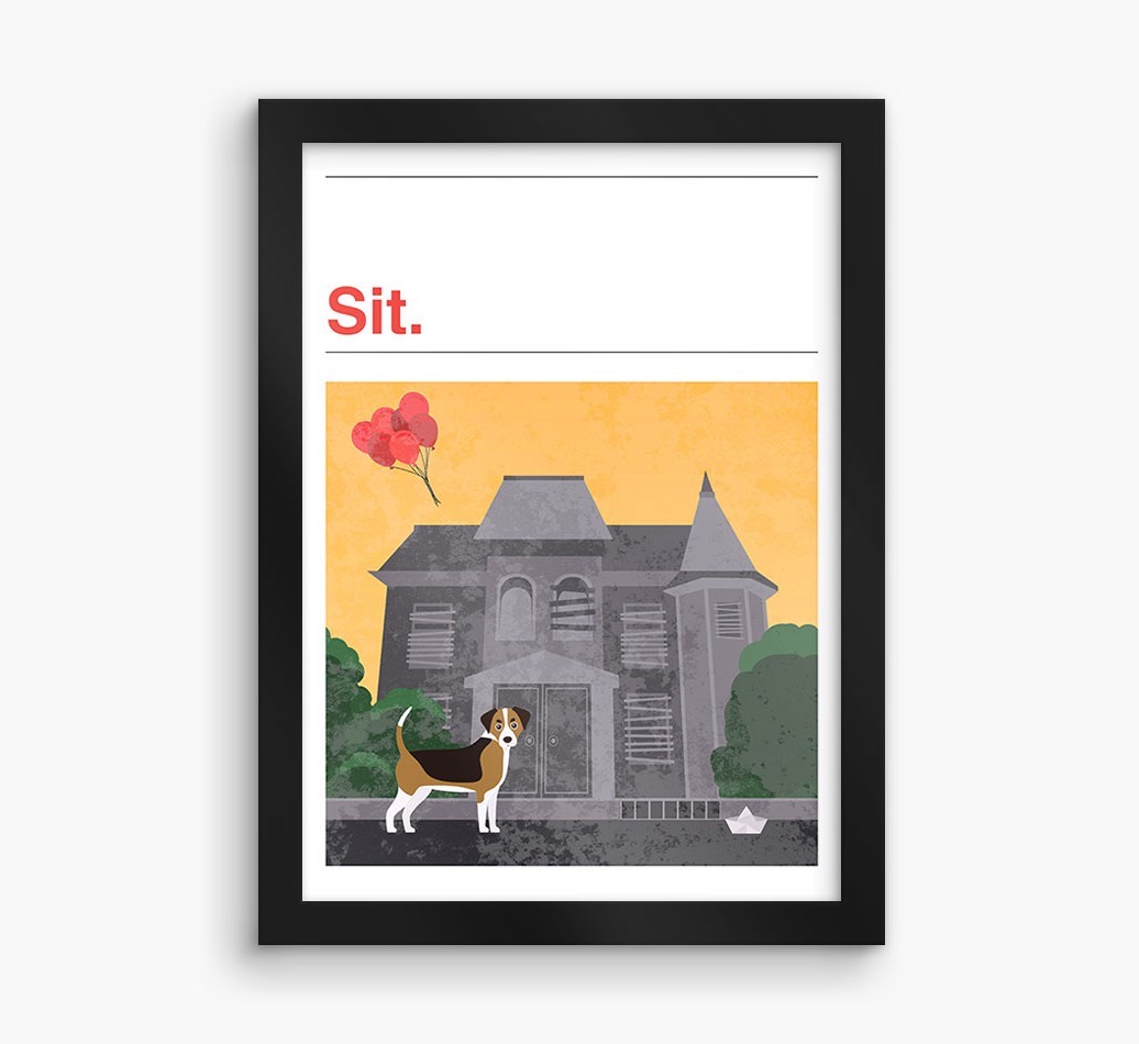 Sit: Personalised {breedFullName} Framed Print