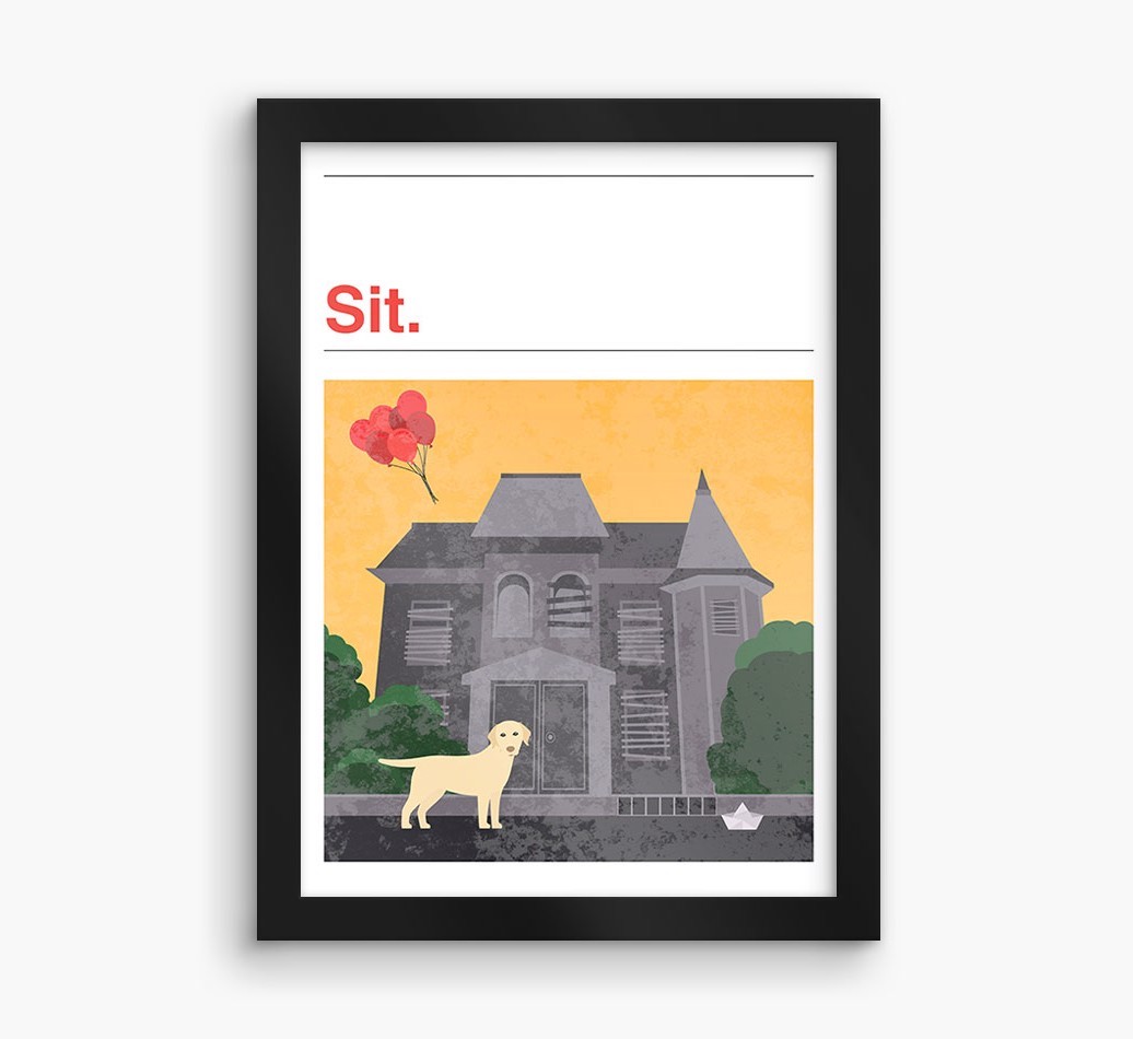 Sit: Personalised {breedFullName} Framed Print