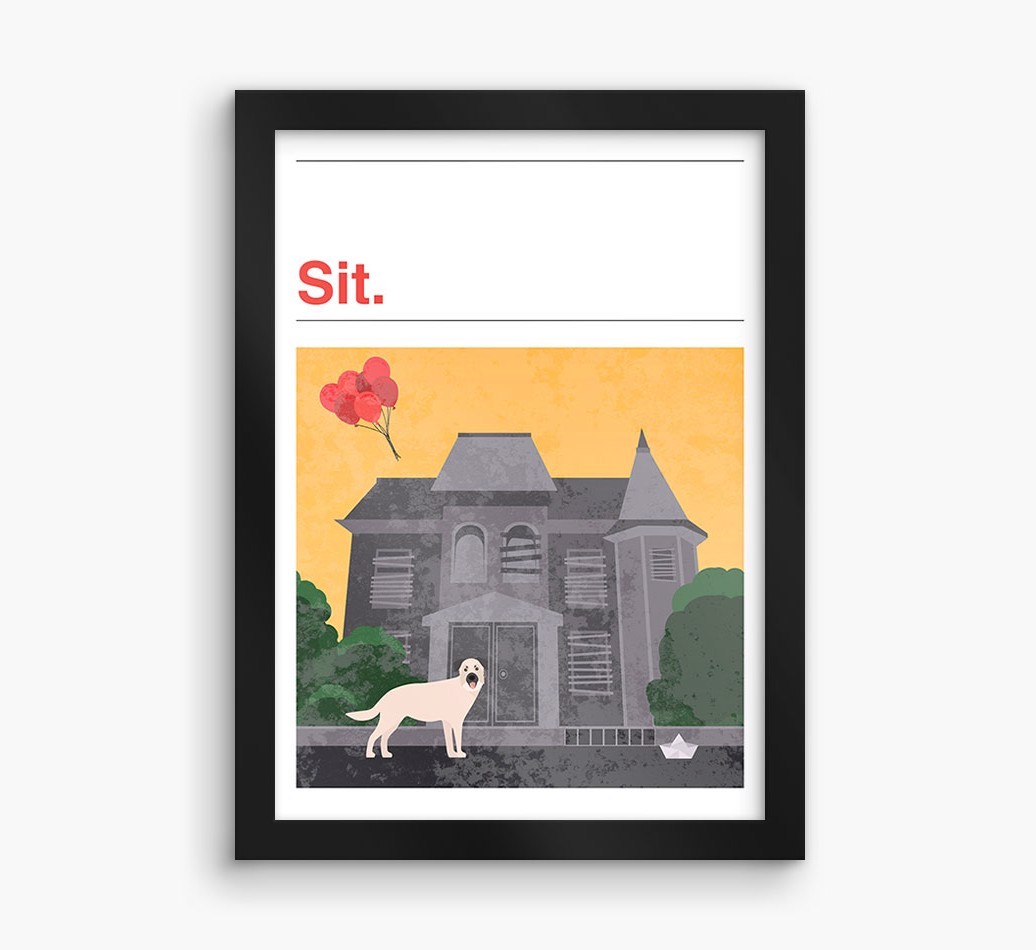 Sit: Personalised {breedFullName} Framed Print