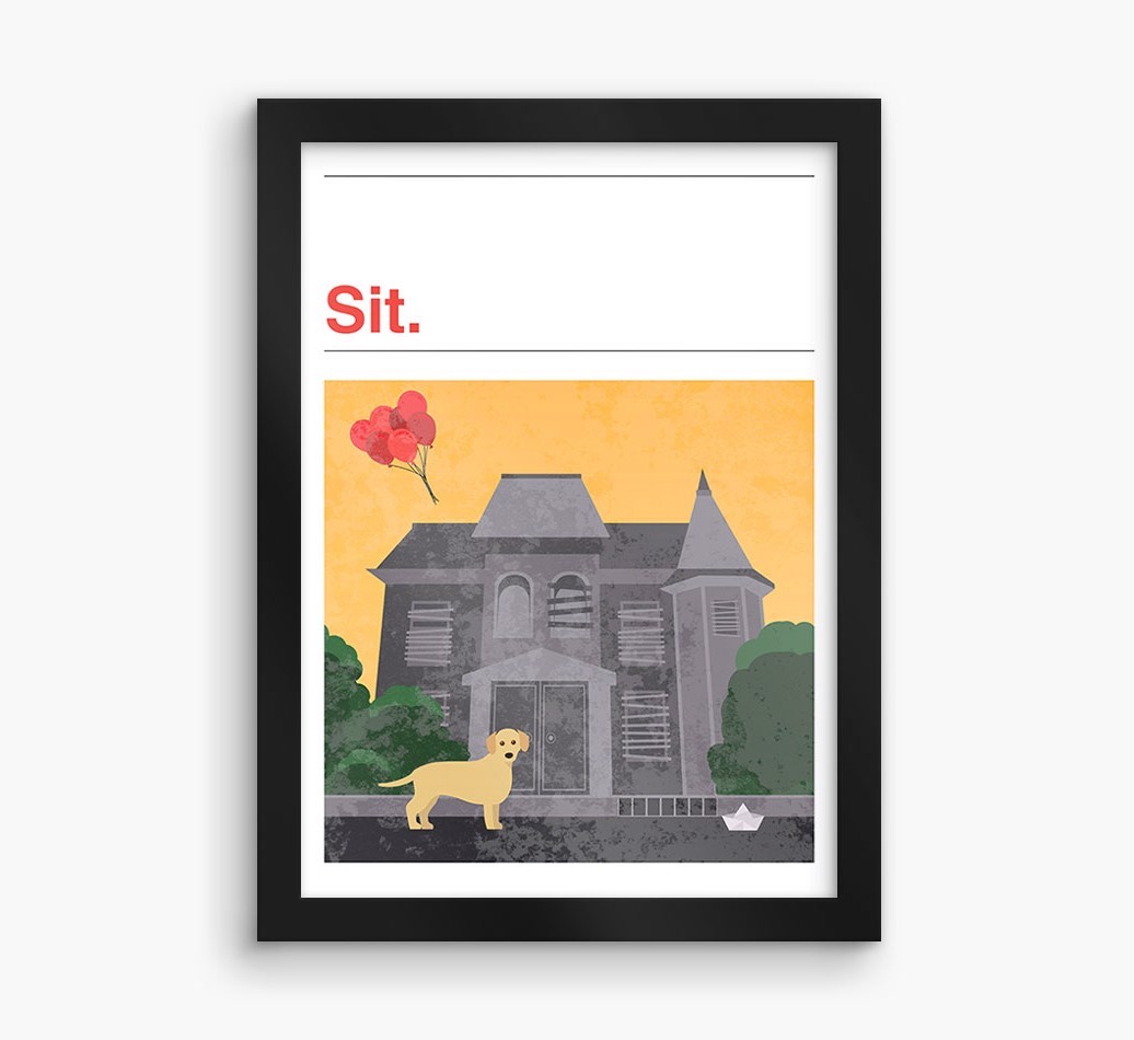 Sit: Personalised {breedFullName} Framed Print