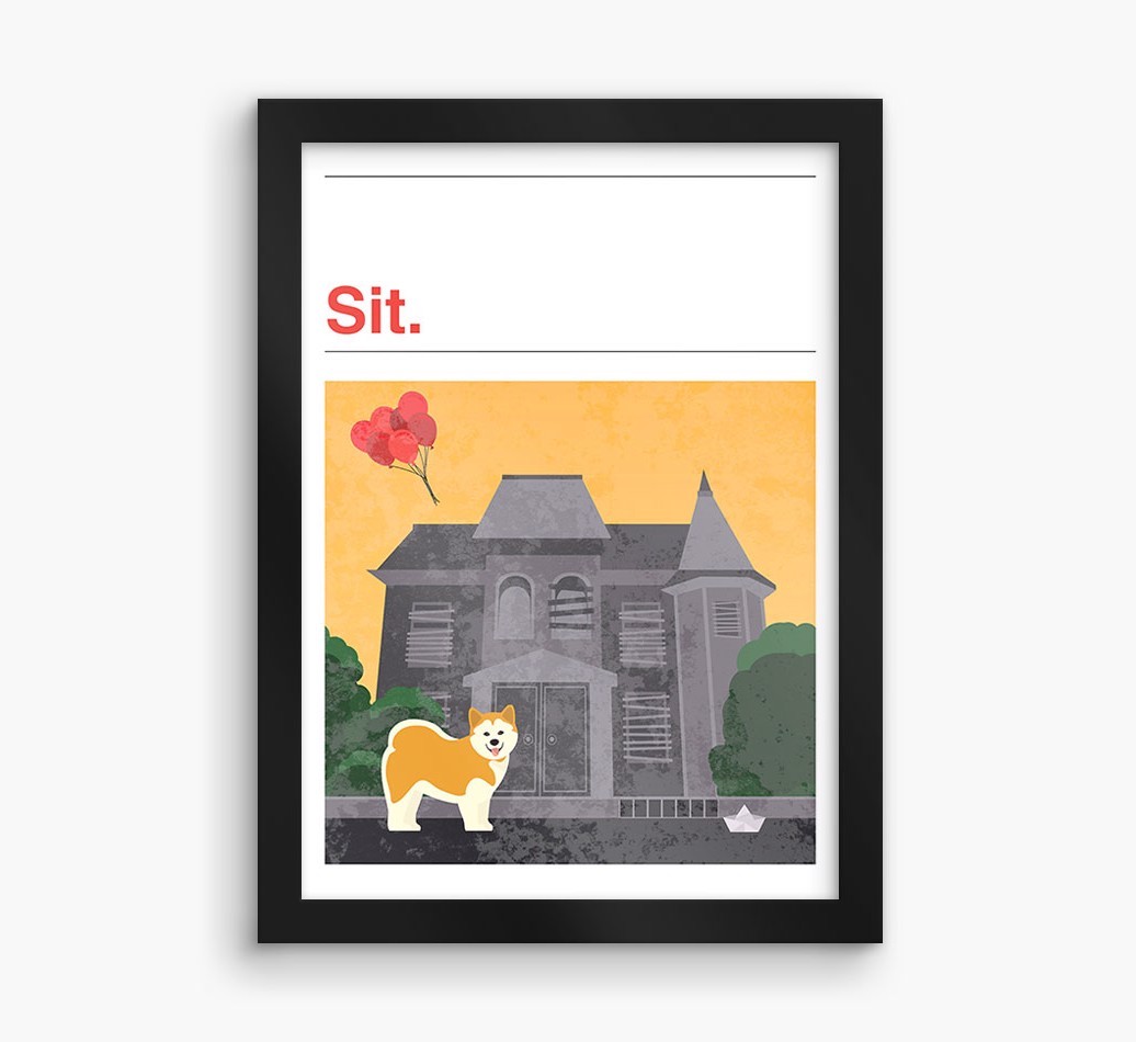 Sit: Personalised {breedFullName} Framed Print