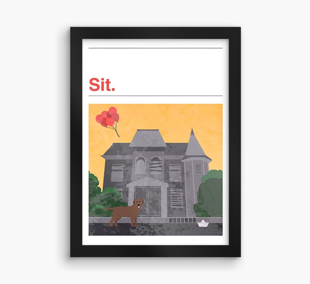 Sit: Personalised {breedFullName} Framed Print