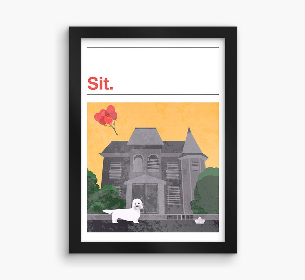 Sit: Personalised {breedFullName} Framed Print