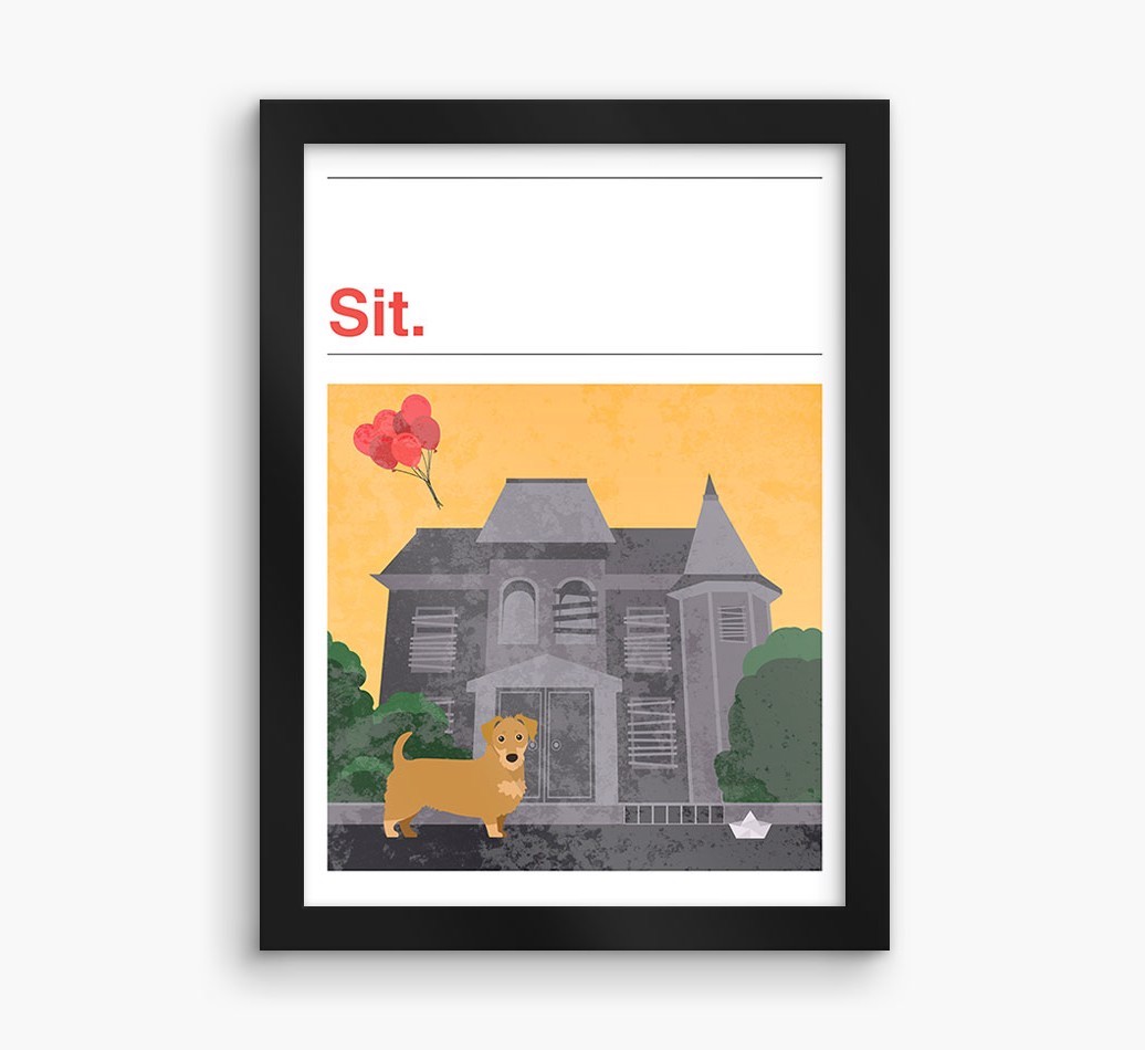 Sit: Personalised {breedFullName} Framed Print