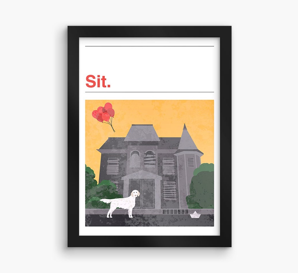 Sit: Personalised {breedFullName} Framed Print