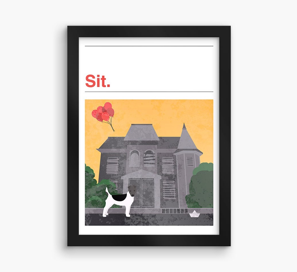 Sit: Personalised {breedFullName} Framed Print