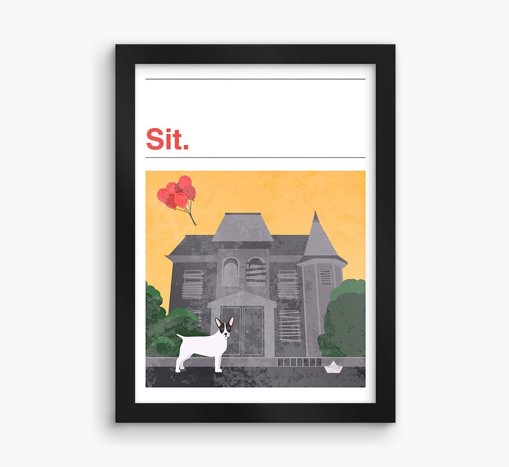 Sit: Personalised {breedFullName} Framed Print