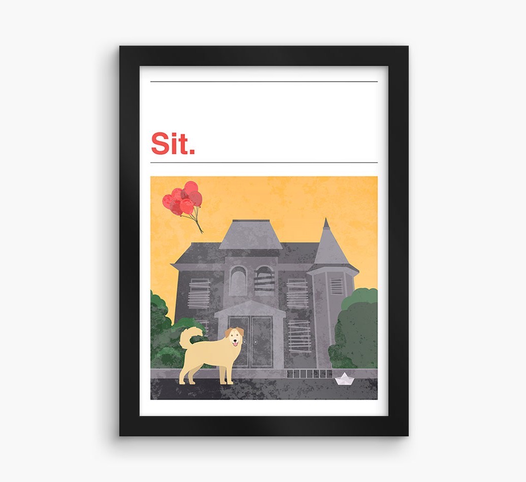 Sit: Personalised {breedFullName} Framed Print
