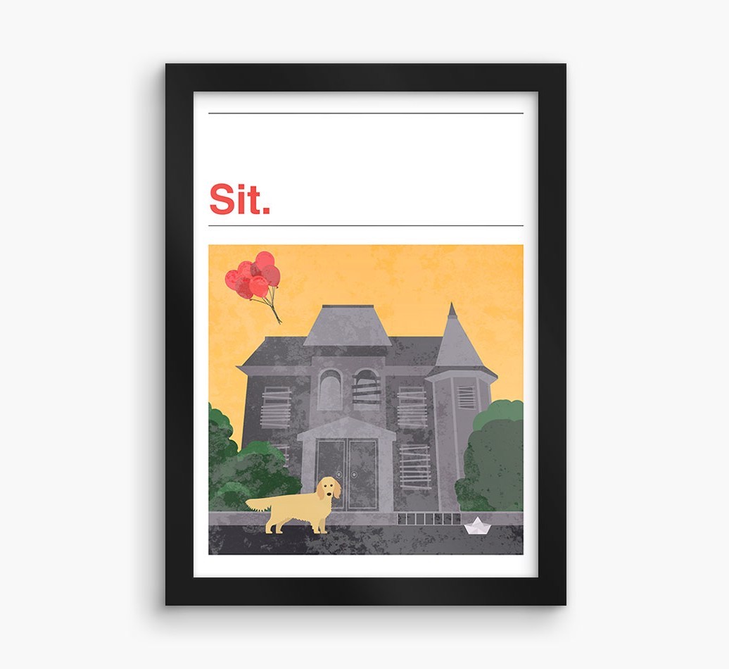Sit: Personalised {breedFullName} Framed Print