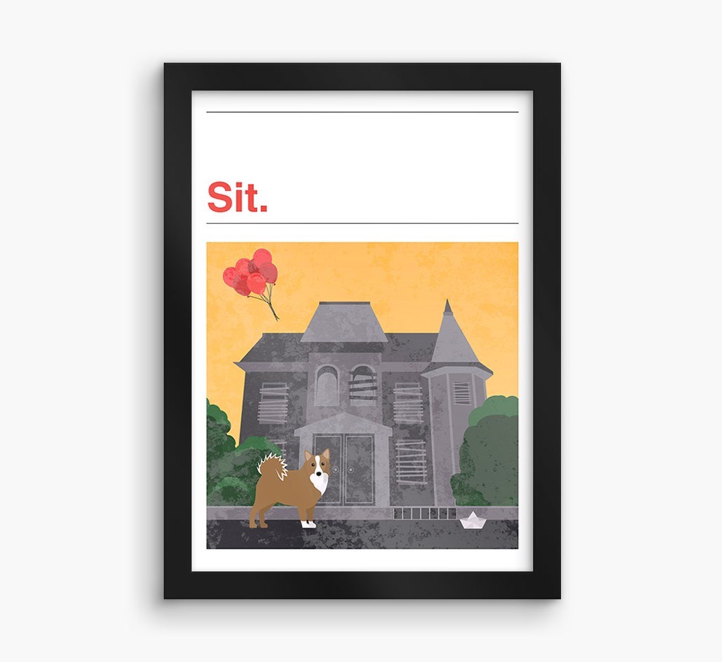 Sit: Personalised {breedFullName} Framed Print