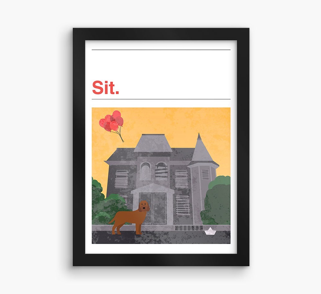 Sit: Personalised {breedFullName} Framed Print