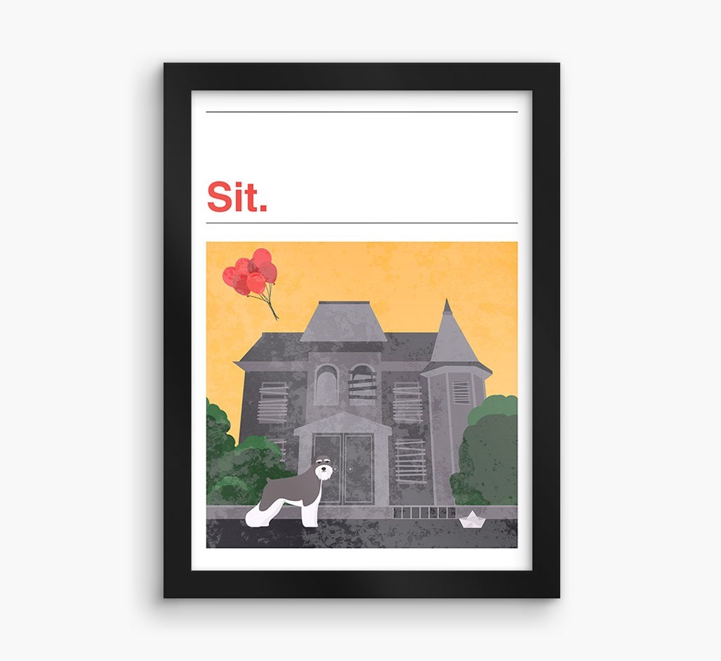 Sit: Personalized {breedFullName} Framed Print
