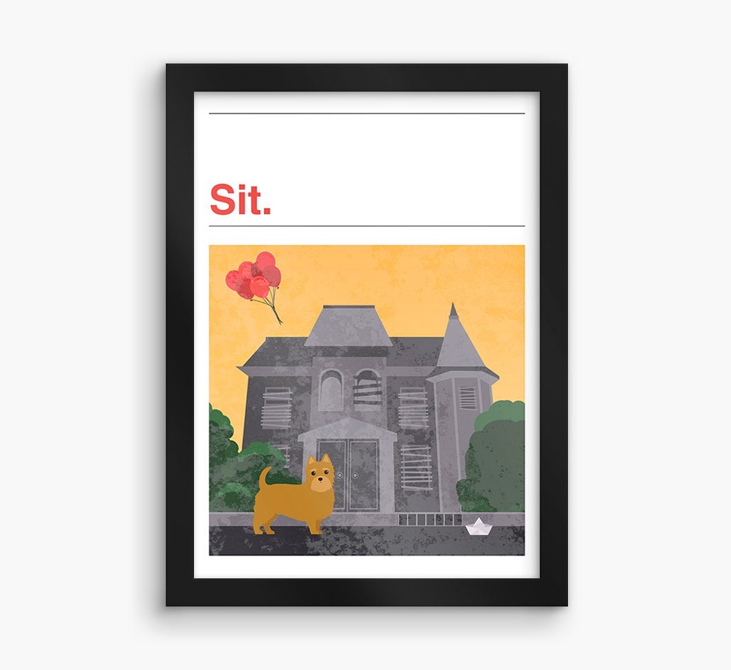 Sit: Personalised {breedFullName} Framed Print