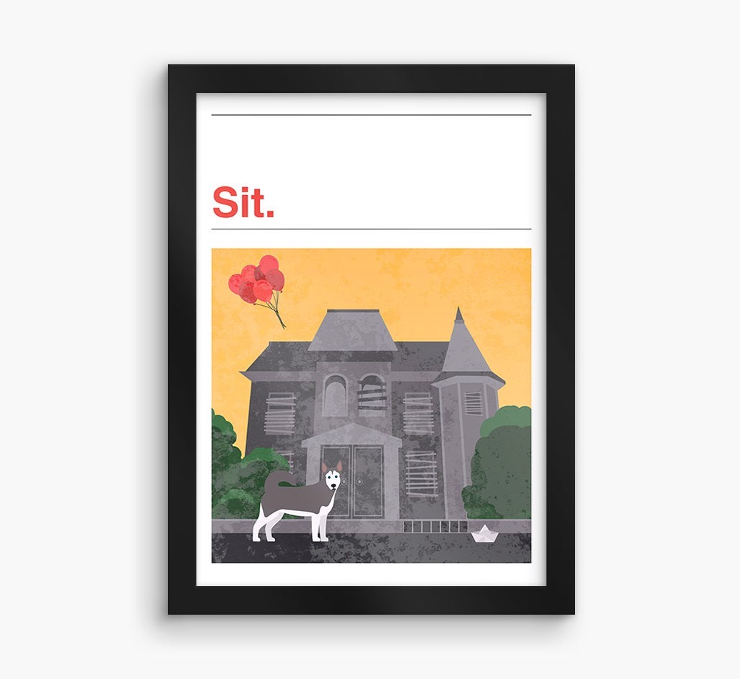 Sit: Personalised {breedFullName} Framed Print