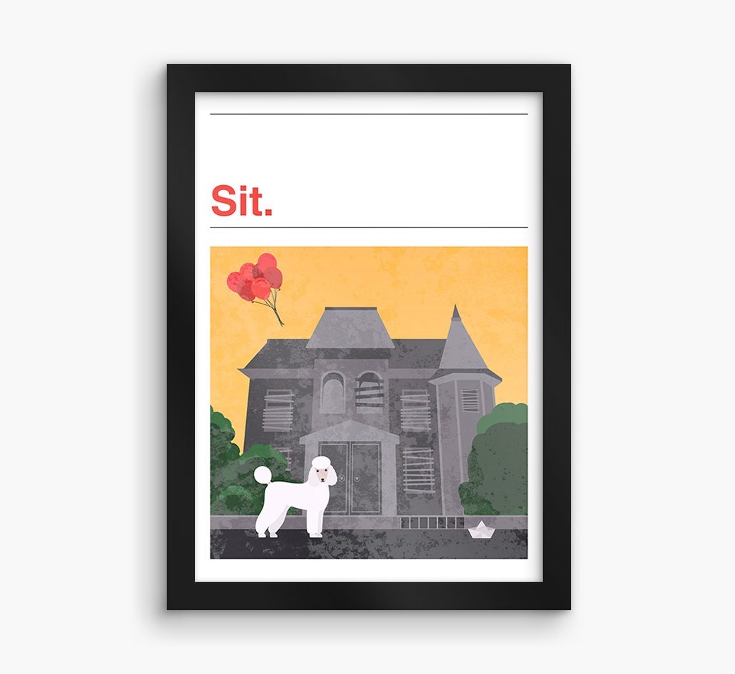 Sit: Personalised {breedFullName} Framed Print