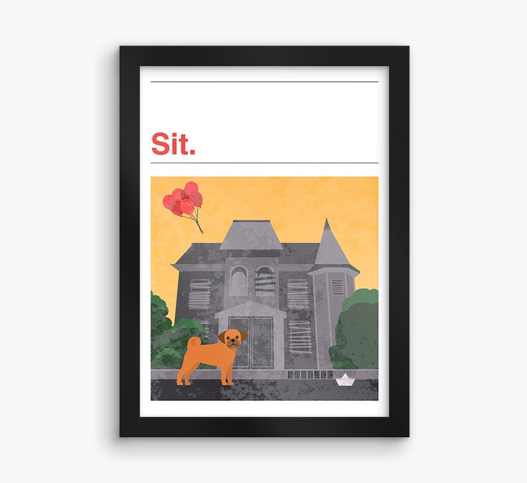 Sit: Personalised {breedFullName} Framed Print