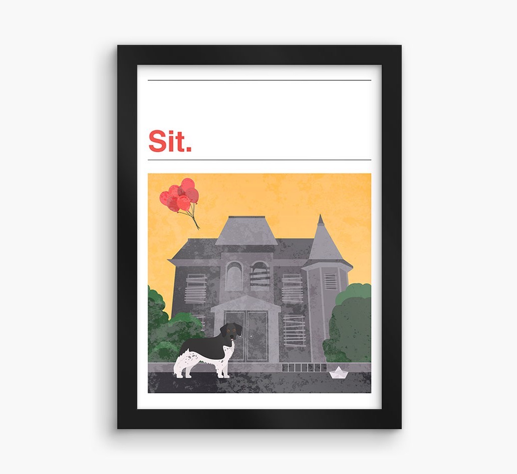 Sit: Personalized {breedFullName} Framed Print