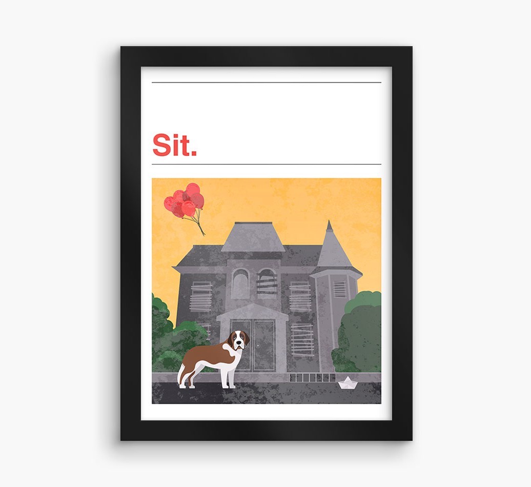 Sit: Personalised {breedFullName} Framed Print