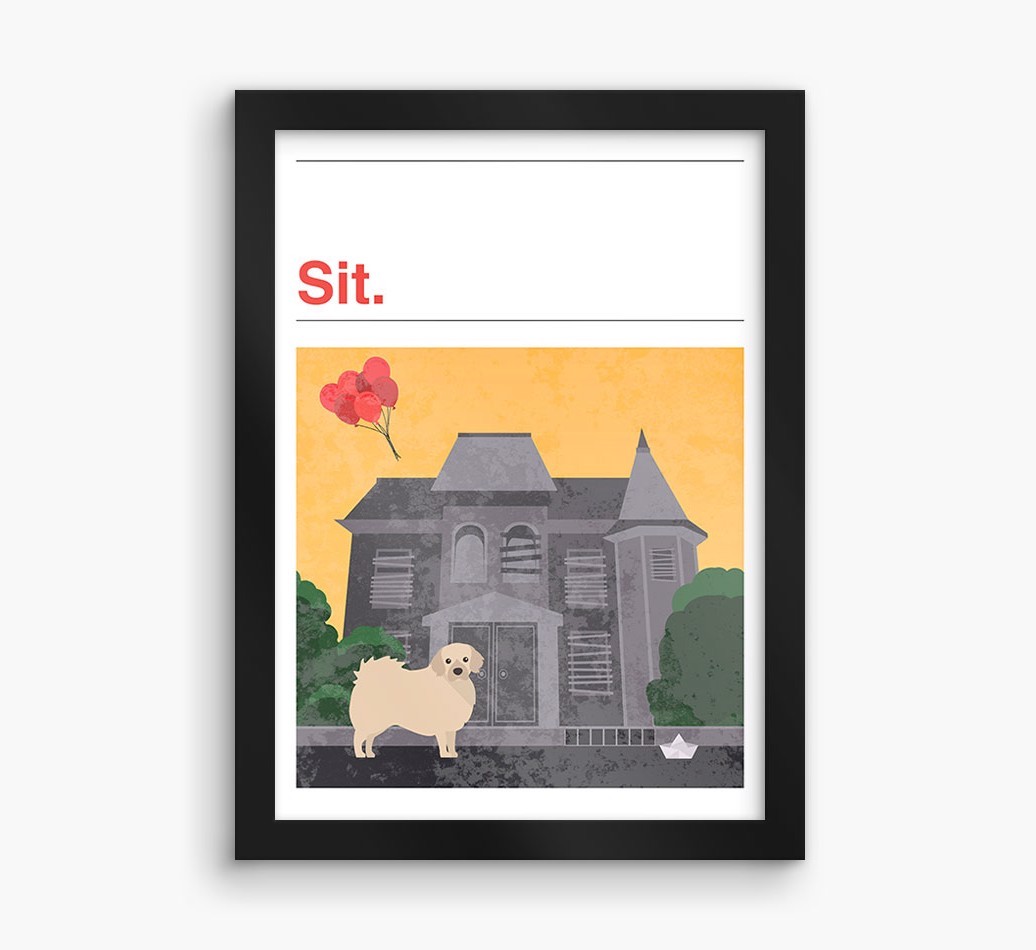 Sit: Personalised {breedFullName} Framed Print