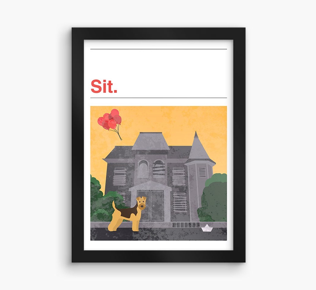 Sit: Personalised {breedFullName} Framed Print