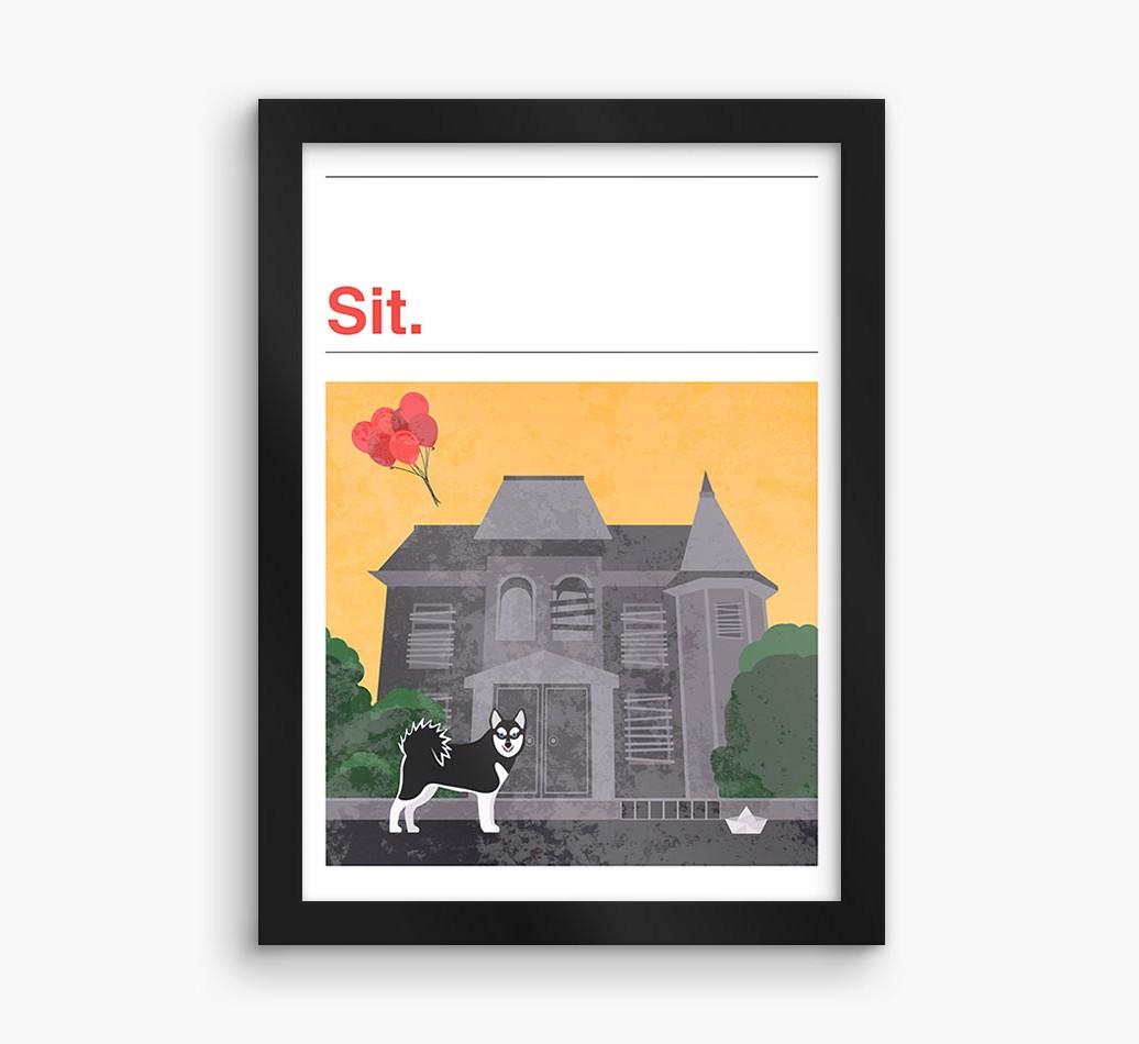 Sit: Personalized {breedFullName} Framed Print