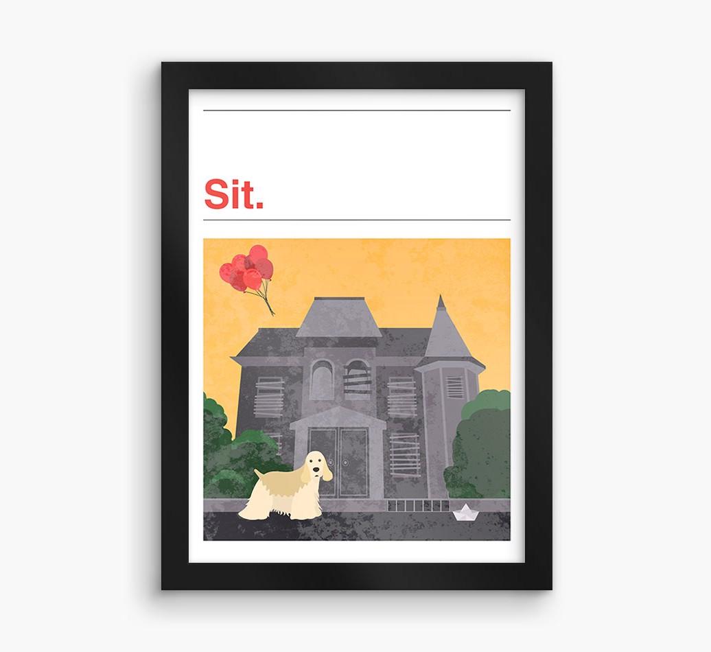 Sit: Personalized {breedFullName} Framed Print