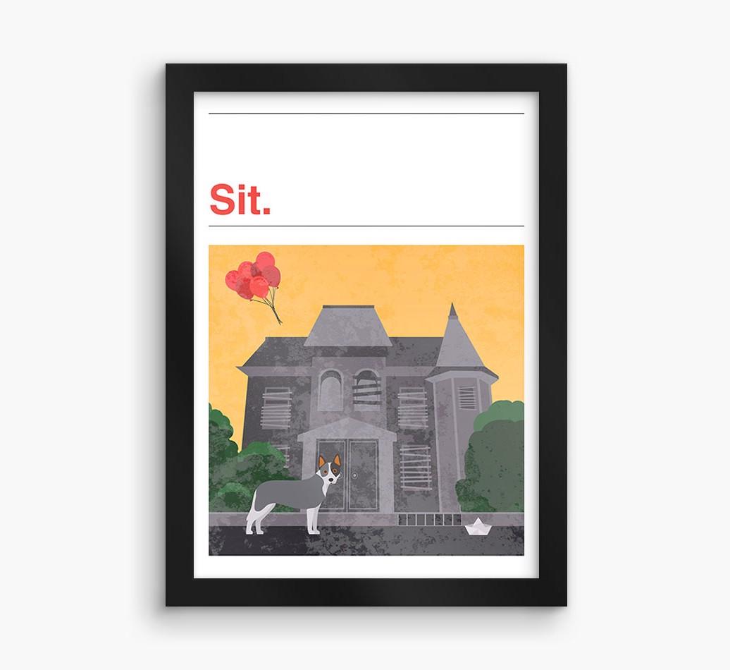 Sit: Personalized {breedFullName} Framed Print