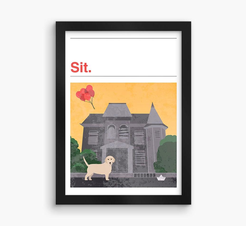Sit: Personalized {breedFullName} Framed Print