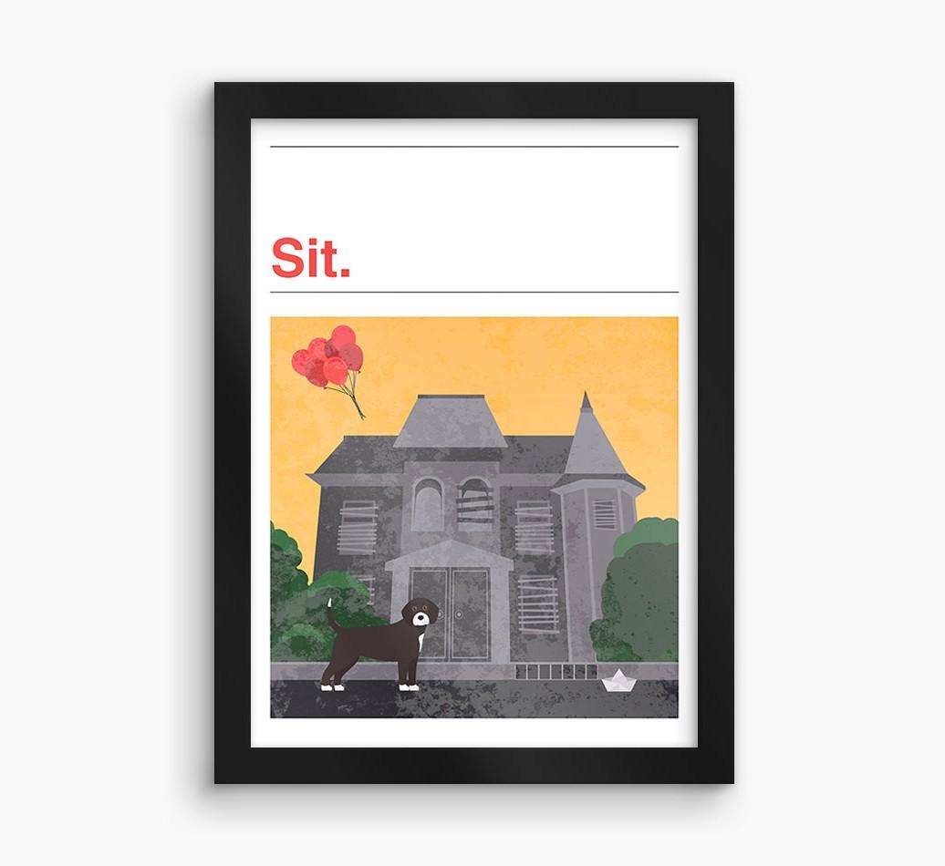 Sit: Personalized {breedFullName} Framed Print