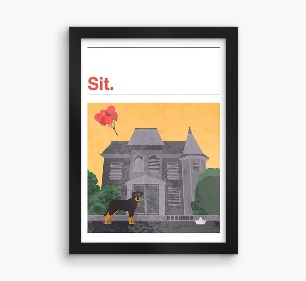 Sit: Personalized {breedFullName} Framed Print