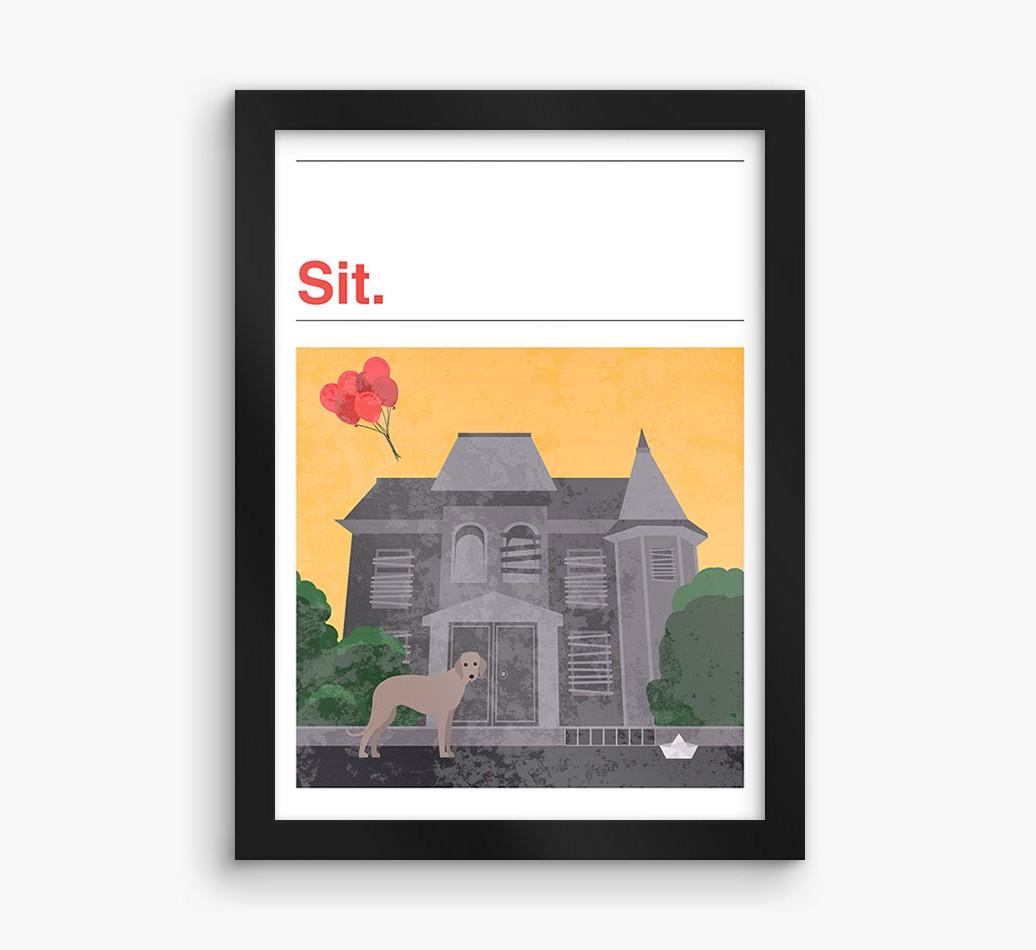 Sit: Personalized {breedFullName} Framed Print