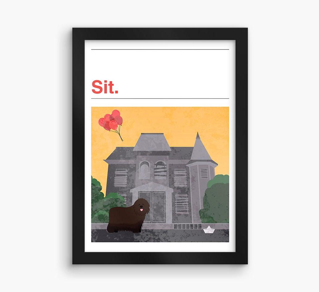 Sit: Personalized {breedFullName} Framed Print