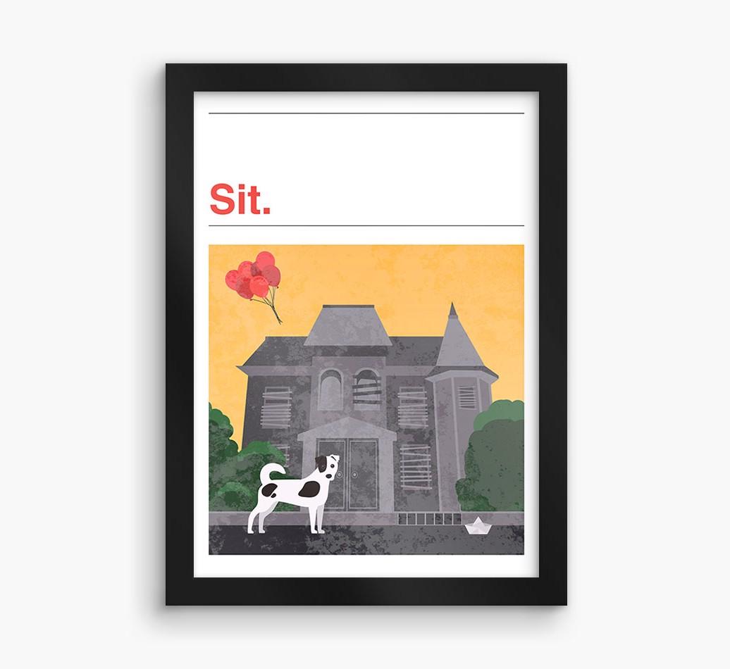 Sit: Personalized {breedFullName} Framed Print