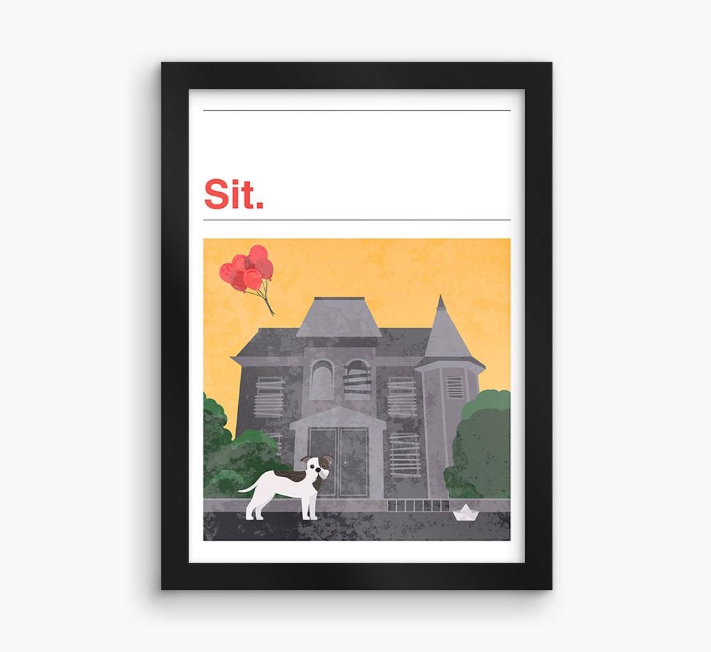Sit: Personalized {breedFullName} Framed Print