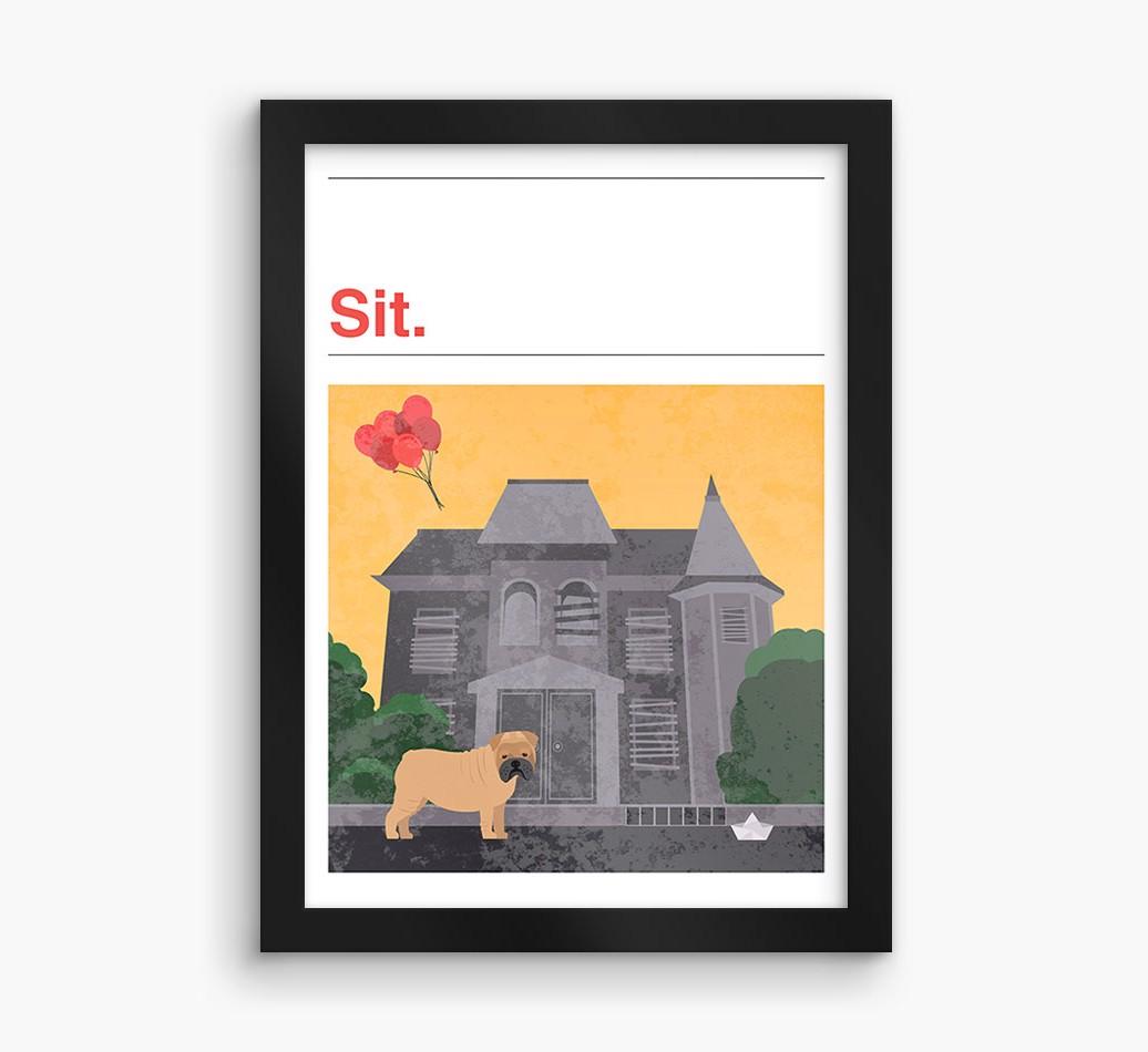 Sit: Personalized {breedFullName} Framed Print
