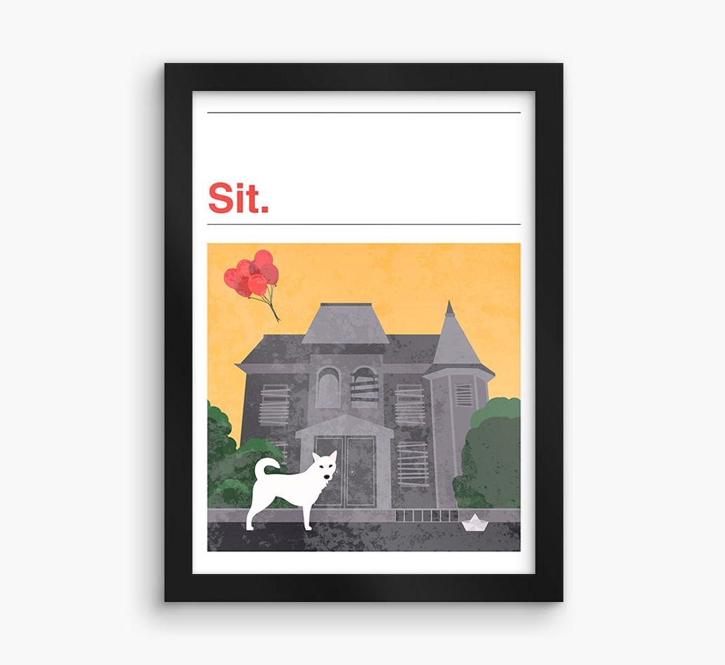 Sit: Personalized {breedFullName} Framed Print