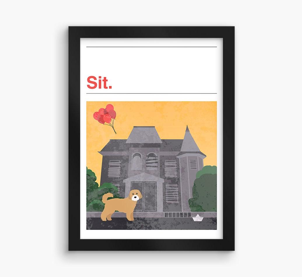 Sit: Personalized {breedFullName} Framed Print