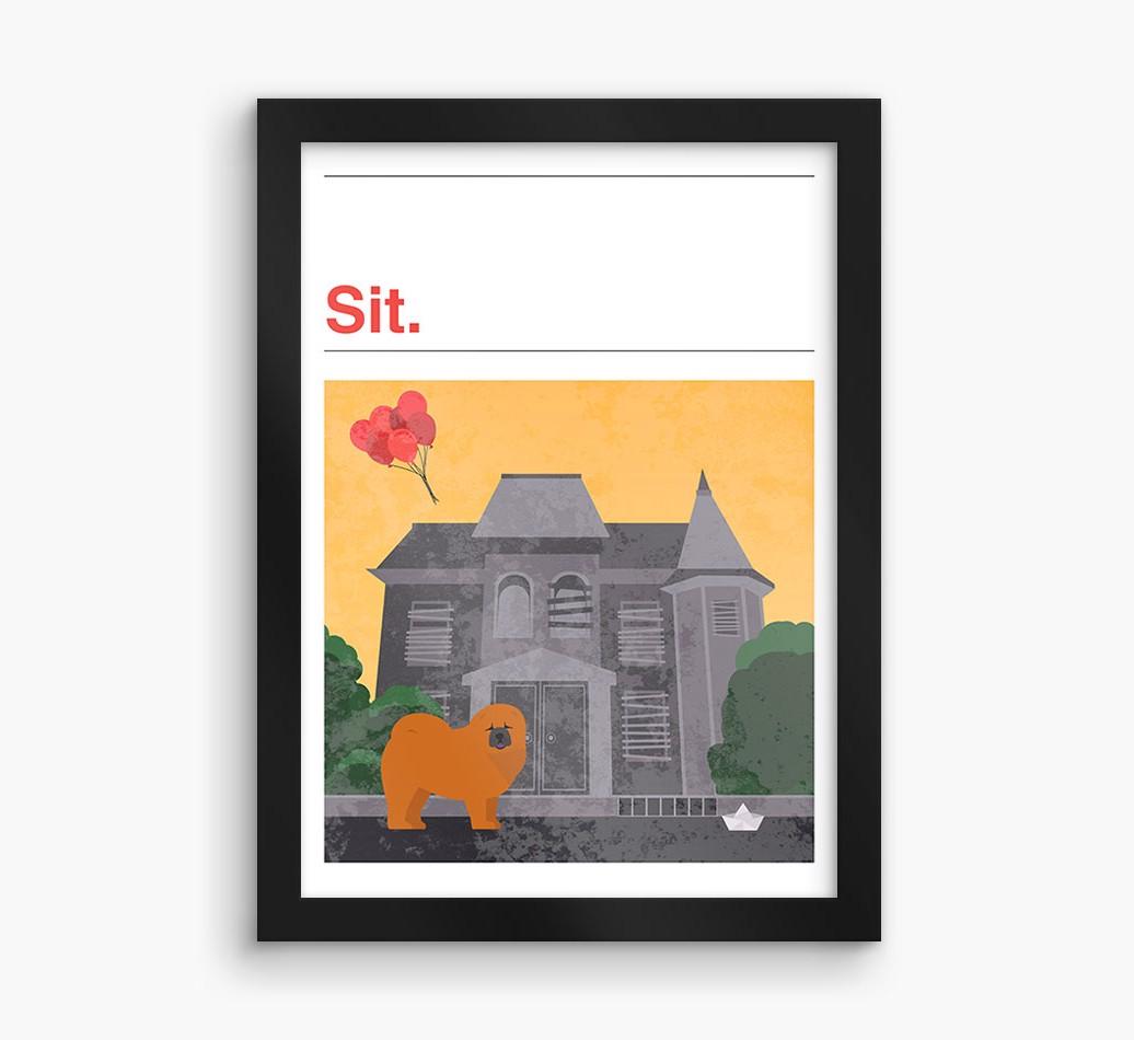 Sit: Personalized {breedFullName} Framed Print