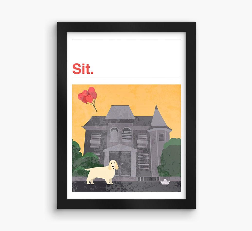 Sit: Personalized {breedFullName} Framed Print