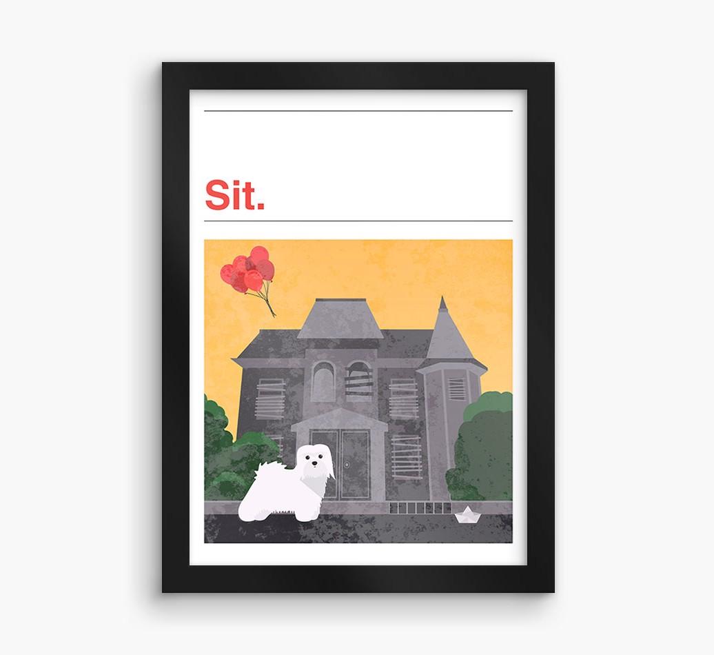 Sit: Personalized {breedFullName} Framed Print